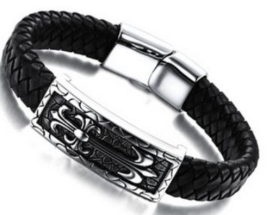 S.steel leather bracelet