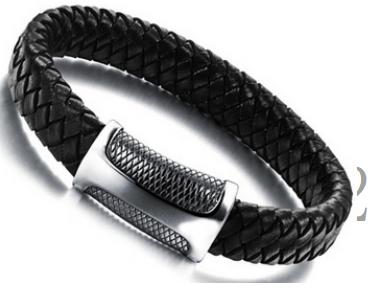 S.steel leather bracelet