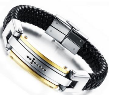 S.steel leather bracelet