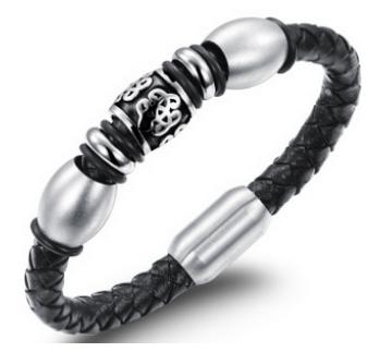 S.steel leather bracelet