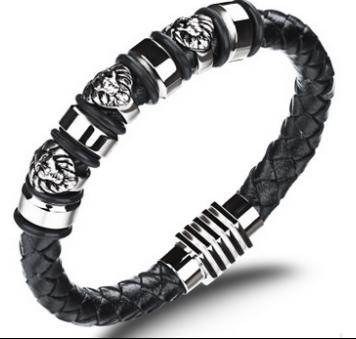 S.steel leather bracelet