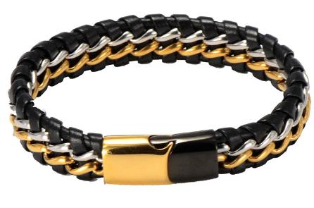 S.steel leather bracelet