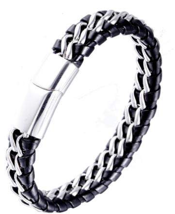 S.steel leather bracelet
