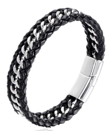 S.steel leather bracelet