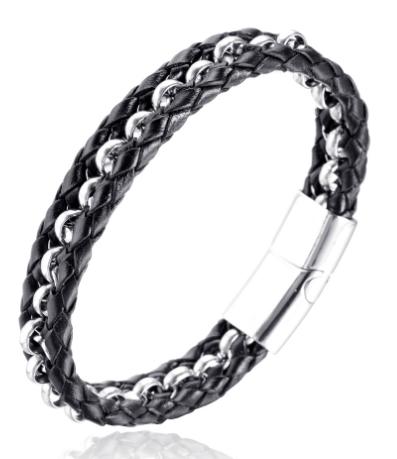 S.steel leather bracelet
