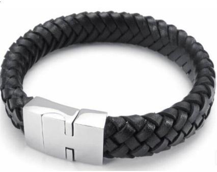 S.steel leather bracelet