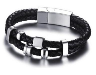 S.steel leather bracelet