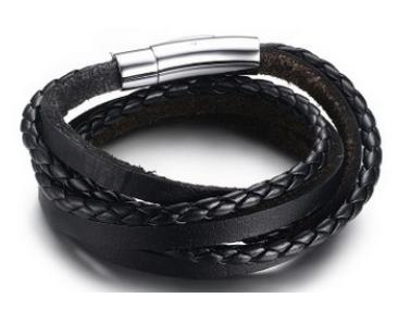 S.steel leather bracelet