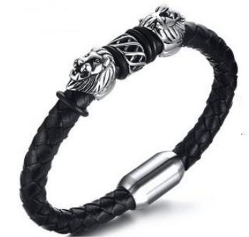 S.steel leather bracelet