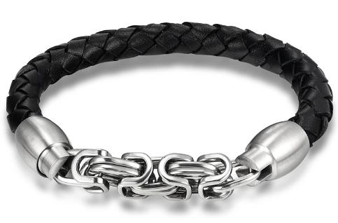 S.steel leather bracelet