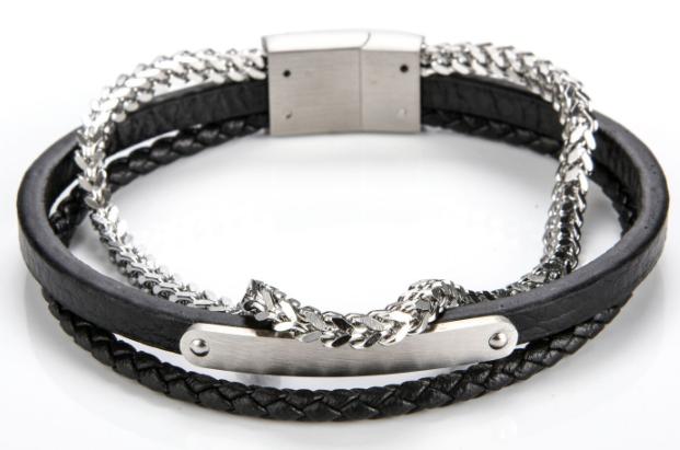 S.steel leather bracelet