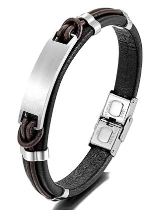 S.steel leather bracelet