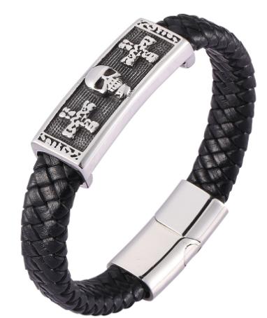S.steel leather bracelet