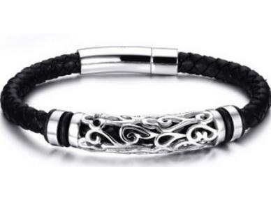 S.steel leather bracelet